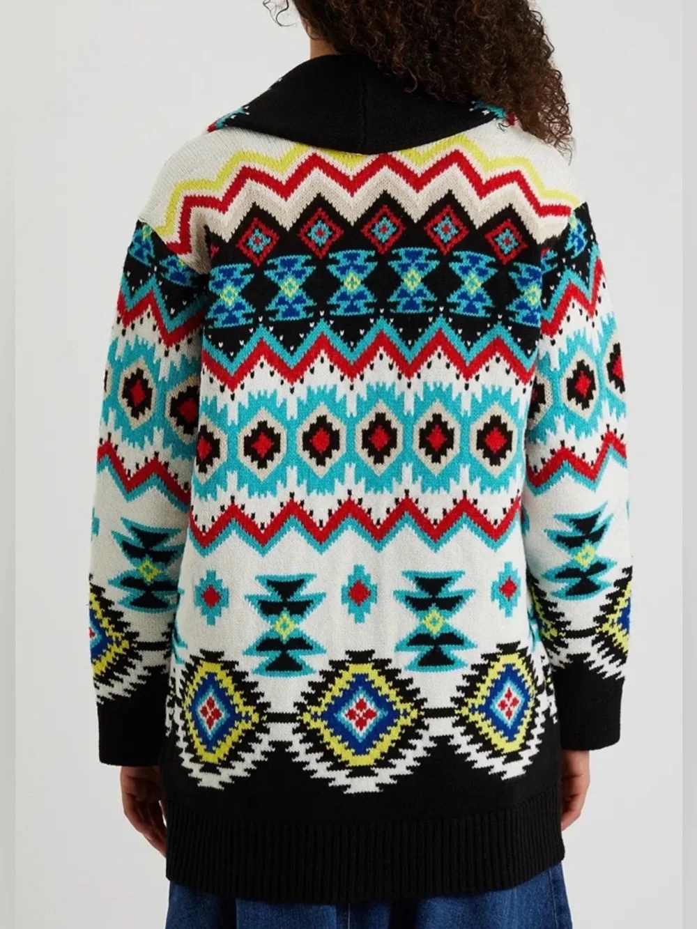 Alice + Olivia Jenn Fair Isle Cardigan Size XS